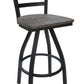 Lima Ladder Back Swivel Bar Stool - Sand Black Finish