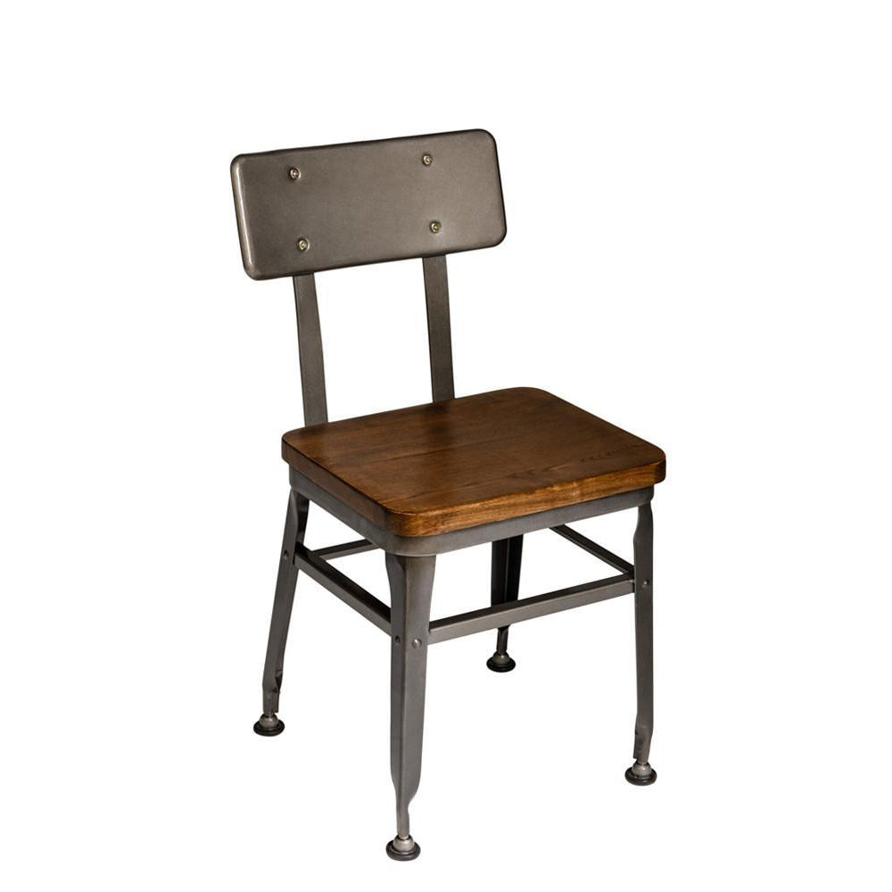 industrial seating octane chairs wood seat metal back