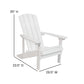 Charlestown Set of 2 All-Weather Poly Resin Wood Adirondack Chairs in White with Blue Cushions for Deck, Porch, and Patio