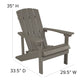 Charlestown Set of 2 All-Weather Poly Resin Wood Adirondack Chairs in Gray with Gray Cushions for Deck, Porch, and Patio