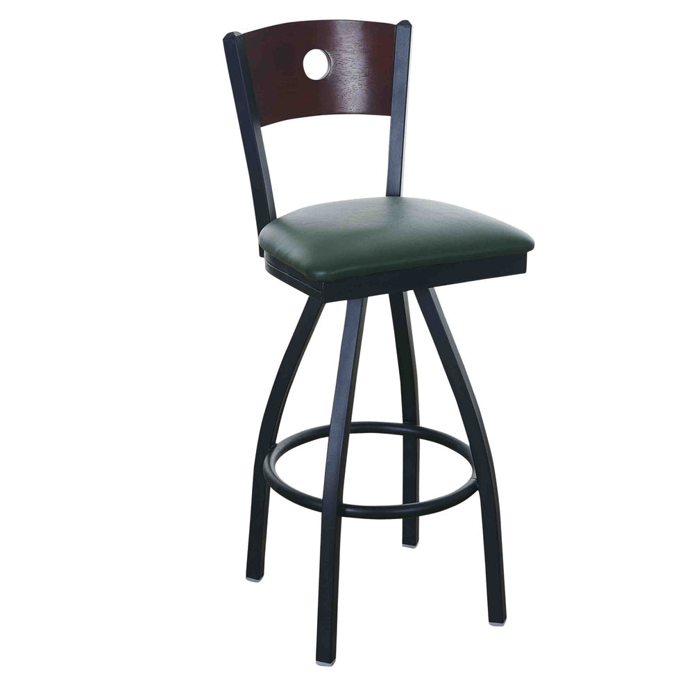 darby circle wood back swivel bar stool