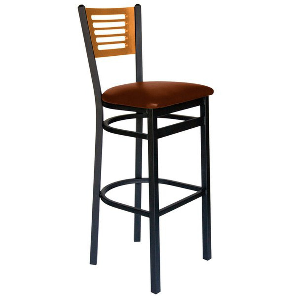 espy slotted wood back bar stool