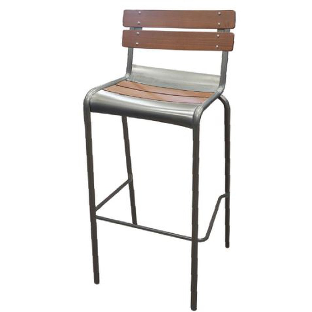 jersey steel bar stool with european beech wood seat and back