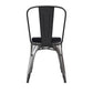 Perry Commercial Grade Black-Antique Gold Metal Indoor-Outdoor Stackable Chair with Black Poly Resin Wood Seat