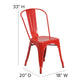 Perry Commercial Grade Red Metal Indoor-Outdoor Stackable Chair