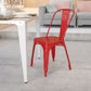 Perry Commercial Grade Red Metal Indoor-Outdoor Stackable Chair