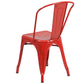 Perry Commercial Grade Red Metal Indoor-Outdoor Stackable Chair