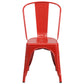 Perry Commercial Grade Red Metal Indoor-Outdoor Stackable Chair