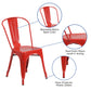 Perry Commercial Grade Red Metal Indoor-Outdoor Stackable Chair