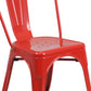 Perry Commercial Grade Red Metal Indoor-Outdoor Stackable Chair