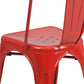 Perry Commercial Grade Red Metal Indoor-Outdoor Stackable Chair