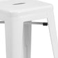 Kai Commercial Grade 24" High Backless White Metal Indoor-Outdoor Counter Height Stool with Square Seat