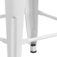 Kai Commercial Grade 24" High Backless White Metal Indoor-Outdoor Counter Height Stool with Square Seat