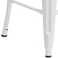 Kai Commercial Grade 24" High Backless White Metal Indoor-Outdoor Counter Height Stool with Square Seat