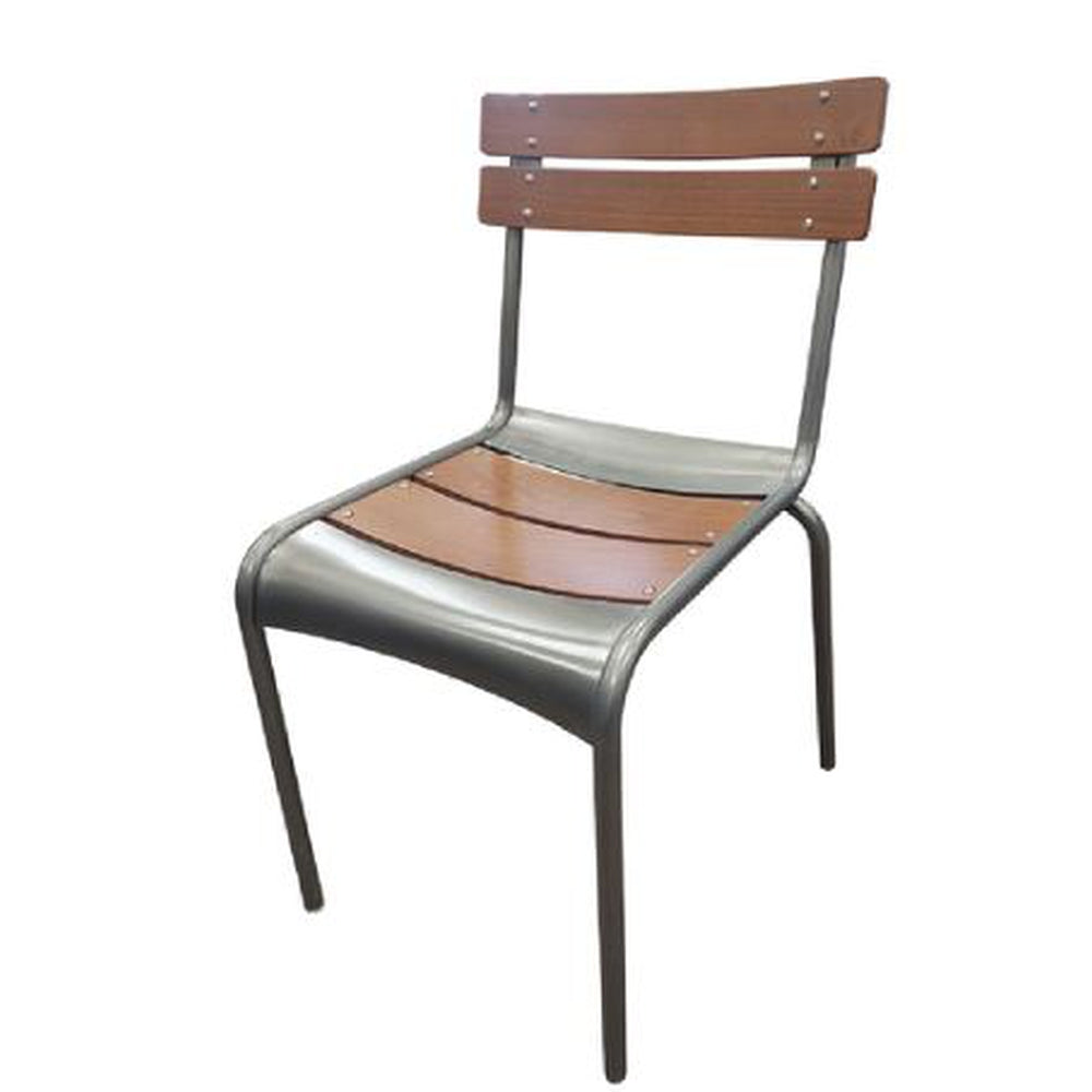 jersey steel chair with european beech wood seat and back