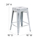 Kai Commercial Grade 24" High Backless Distressed White Metal Indoor-Outdoor Counter Height Stool