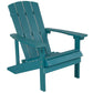 2 Pack Charlestown Commercial All-Weather Poly Resin Wood Adirondack Chairs with Side Table in Sea Foam