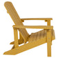 2 Pack Charlestown Commercial All-Weather Poly Resin Wood Adirondack Chairs with Side Table in Yellow