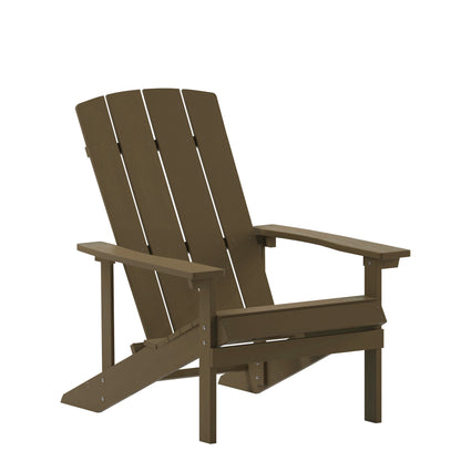 Charlestown Commercial Grade Indoor/Outdoor Adirondack Chair, Weather Resistant Durable Poly Resin Deck and Patio Seating, Mahogany