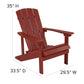 Charlestown Commercial All-Weather Poly Resin Wood Adirondack Chair in Red