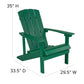 3 Piece Charlestown Commercial Green Poly Resin Wood Adirondack Chair Set with Fire Pit - Star and Moon Fire Pit with Mesh Cover