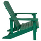 3 Piece Charlestown Commercial Green Poly Resin Wood Adirondack Chair Set with Fire Pit - Star and Moon Fire Pit with Mesh Cover