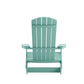 Charlestown Commercial Folding Adirondack Chair - Sea Foam - Poly Resin - Indoor/Outdoor - Weather Resistant
