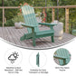 Charlestown Commercial Folding Adirondack Chair - Sea Foam - Poly Resin - Indoor/Outdoor - Weather Resistant