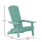 Charlestown Commercial Folding Adirondack Chair - Sea Foam - Poly Resin - Indoor/Outdoor - Weather Resistant