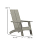 Sawyer Modern Commercial All-Weather Poly Resin Wood Adirondack Chair with Foot Rest in Gray