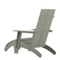 Sawyer Modern Commercial All-Weather Poly Resin Wood Adirondack Chair with Foot Rest in Gray