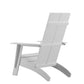 Sawyer Set of 2 White Modern Sawyer Commercial All-Weather 2-Slat Poly Resin Adirondack Chairs with 22" Round Wood Burning Fire Pit