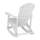 Savannah Commercial Grade All-Weather Poly Resin Wood Adirondack Rocking Chair with Rust Resistant Stainless Steel Hardware in White - Set of 2