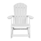 Savannah Commercial Grade All-Weather Poly Resin Wood Adirondack Rocking Chair with Rust Resistant Stainless Steel Hardware in White - Set of 2