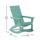 Finn Modern Commercial Poly Resin Wood Adirondack Rocking Chair - All Weather Sea Foam Polystyrene - Dual Slat Back - Stainless Steel Hardware - Set of 2