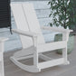 Finn Modern Commercial Grade All-Weather 2-Slat Poly Resin Wood Rocking Adirondack Chair with Rust Resistant Stainless Steel Hardware in White