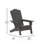 Newport Adirondack Chair with Cup Holder, Weather Resistant HDPE Adirondack Chair in Gray