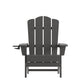 Newport Adirondack Chair with Cup Holder, Weather Resistant HDPE Adirondack Chair in Gray