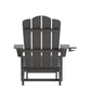 Newport HDPE Adirondack Chair with Cup Holder and Pull Out Ottoman, All-Weather HDPE Indoor/Outdoor Lounge Chair in Gray