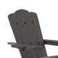 Newport HDPE Adirondack Chair with Cup Holder and Pull Out Ottoman, All-Weather HDPE Indoor/Outdoor Lounge Chair in Gray