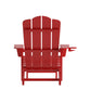 Newport HDPE Adirondack Chair with Cup Holder and Pull Out Ottoman, All-Weather HDPE Indoor/Outdoor Lounge Chair in Red