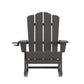 Newport Adirondack Rocking Chair with Cup Holder, Weather Resistant HDPE Adirondack Rocking Chair in Gray