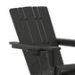 Halifax Adirondack Chair with Cup Holder, Weather Resistant HDPE Adirondack Chair in Black
