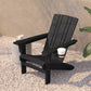 Halifax Adirondack Chair with Cup Holder, Weather Resistant HDPE Adirondack Chair in Black