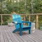 Halifax Adirondack Chair with Cup Holder, Weather Resistant HDPE Adirondack Chair in Blue