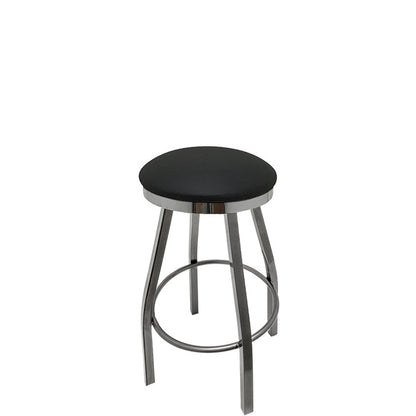 os slimline button top barstool with clear coat swivel frame