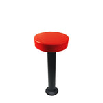 vinyl upholstered bolt down pedestal bar stools