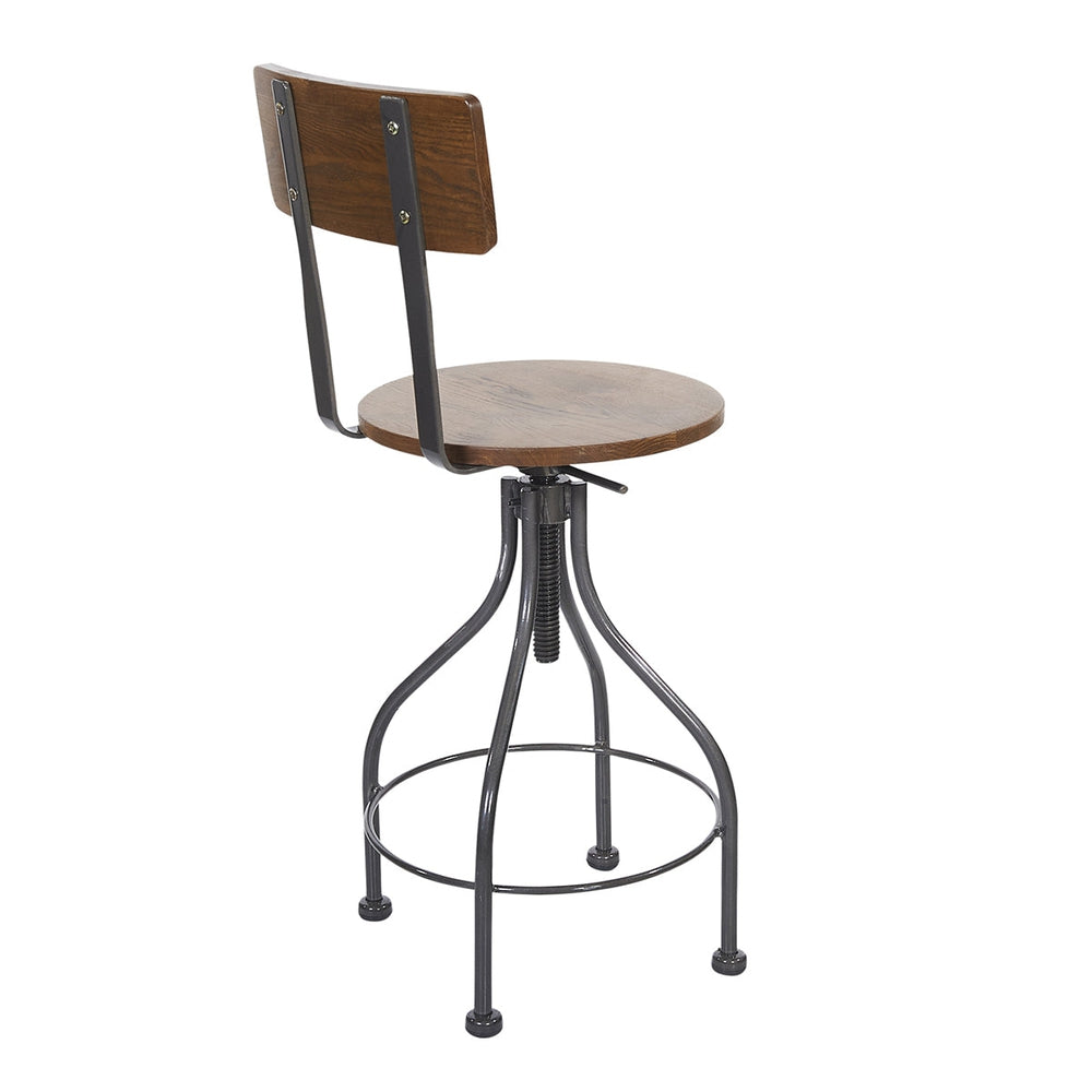 the screw barstool wood back