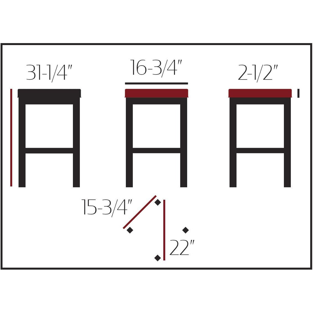 os backless barstool with solid wood stationary frame