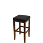 Backless Barstool with Solid Wood Stationary Frame
